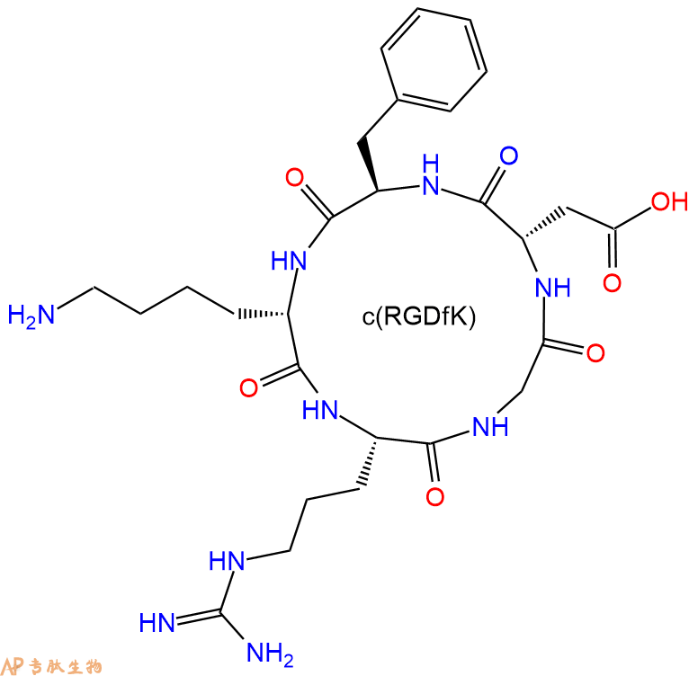 專肽生物產(chǎn)品αvβ3整合素抑制劑、c(RGD)環(huán)肽：c(RGDfK)、c(RGD-DPhe-K)161552-03-0